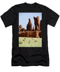 1 Eroded Sandstone Rock Formations with Dromedary Camels Enrique Lopez Tapia Natureplcom T-Shirt