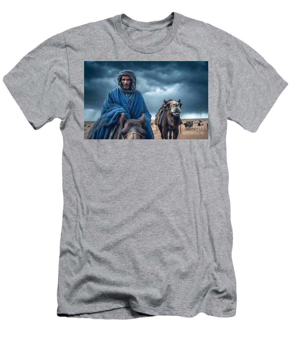 5 Berber Nomadic Ethnic Man in Blue on Camel By Asar Studios Celestial Images T-Shirt