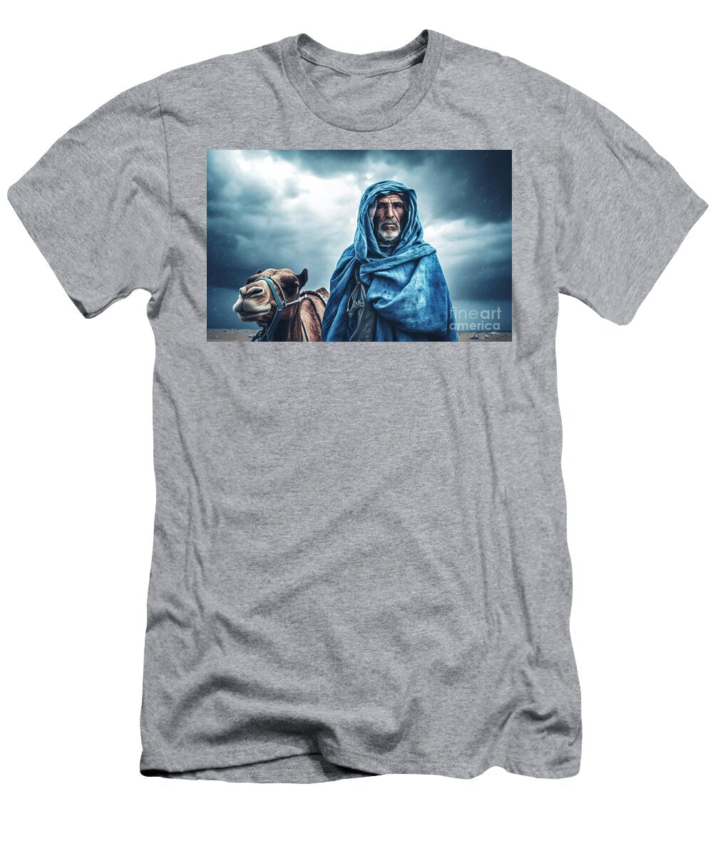 9 Berber Nomadic Ethnic Man in Blue on Camel By Asar Studios Celestial Images T-Shirt