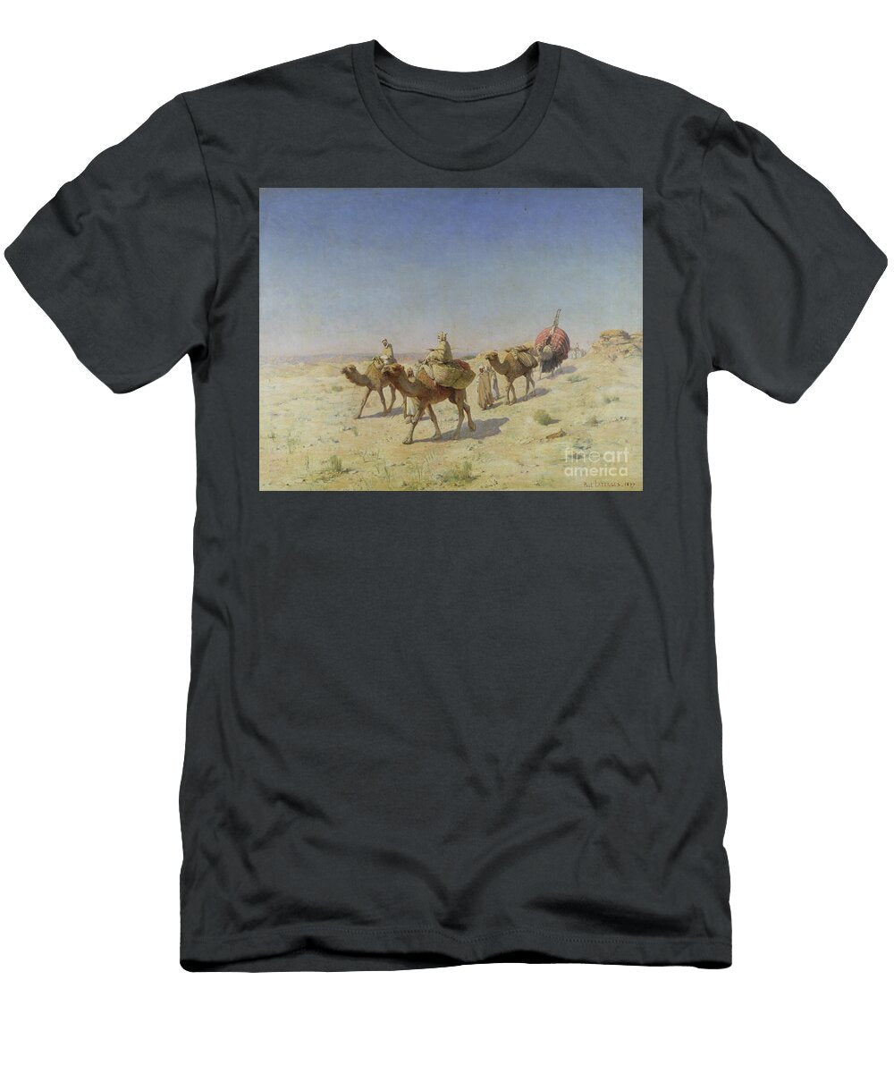 A Camel Train 1899 Panel Paul John Baptiste Lazerges T-Shirt