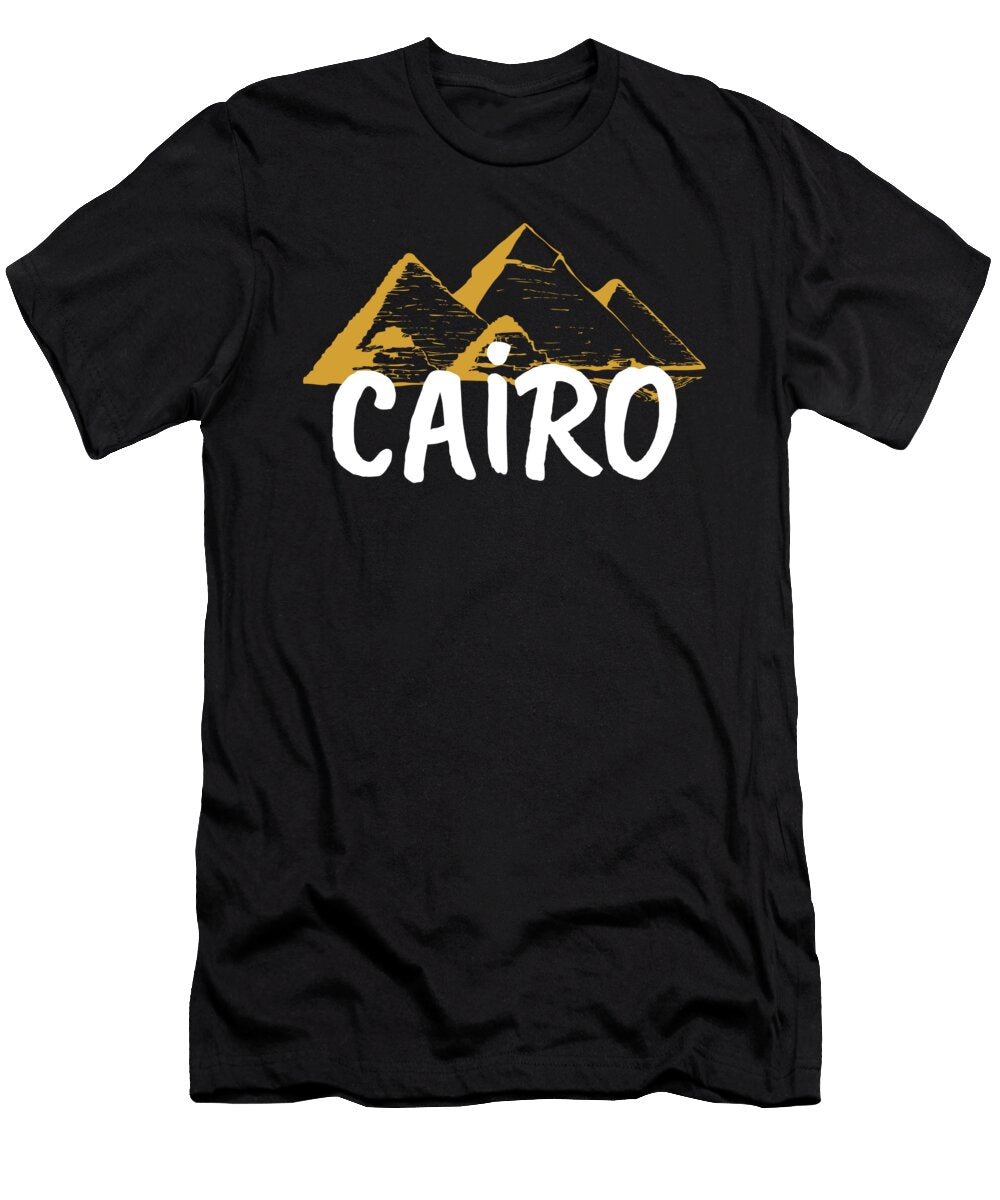Cairo Pyramids Hieroglyphs Egypt Moon T-Shirt