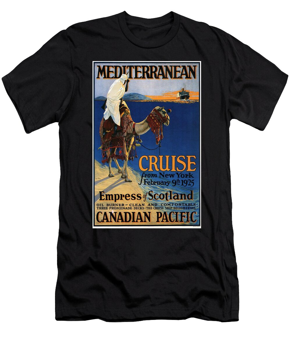 Empress of Scotland Canadian Pacific Mediterranean Cruise Retro Travel Poster Vintage Poster Studio Grafiikka T-Shirt