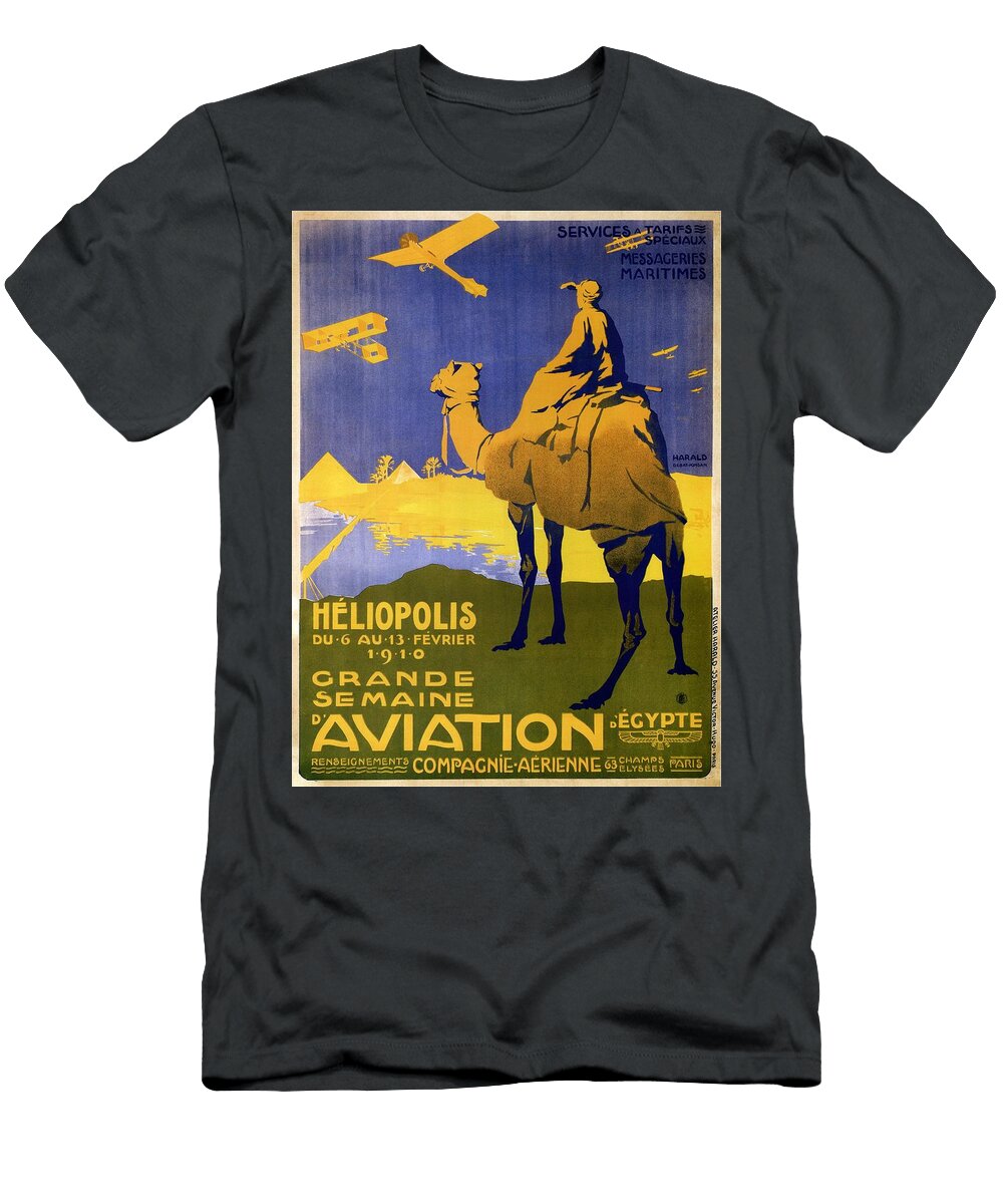 Heliopolis Egypt Grande Semaine Daviation Retro Travel Poster Vintage Poster Studio Grafiikka T-Shirt
