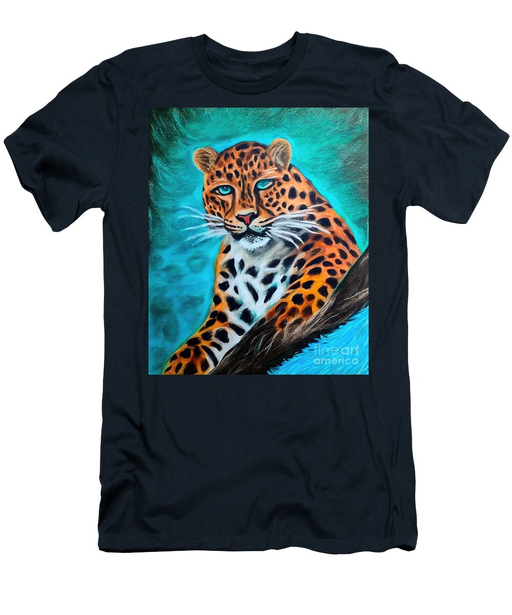 Painting Amur Leopard Art Animal Illustration Bac N Akkash T-Shirt
