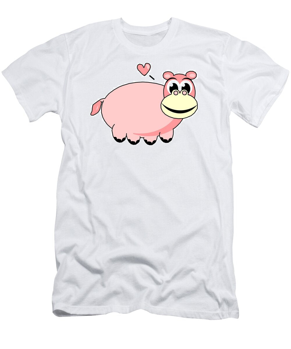 Pink Hippo Clip Art Les Classics T-Shirt